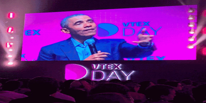 Ex presidente Barack Obama participa de evento em SP — Foto: Divulgação/ VTex Day