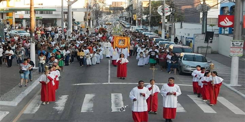 Procissão do padroeiro é realizada todos os anos em Macaé, no RJ — Foto: Divulgação/Ascom Paróquia São João Batista