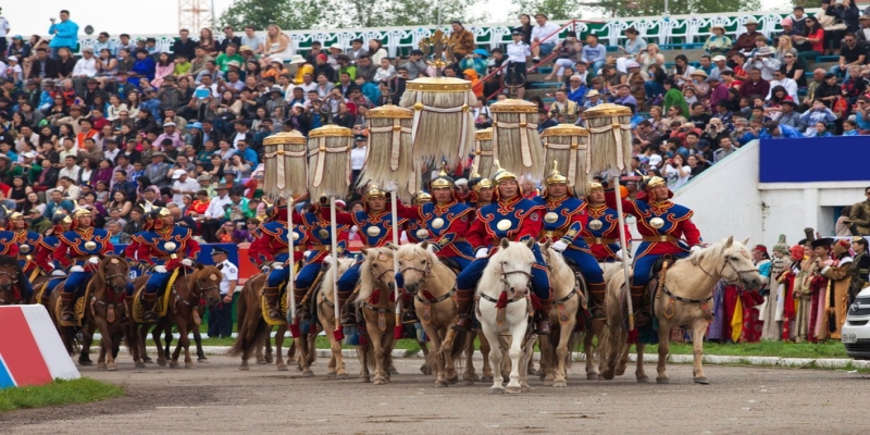 Festa de abertura do Festival Naadam que, em mongol, significa “jogo”. Desde 2010, o evento entrou para a lista do patrimônio imaterial da Unesco. — Foto: Divulgação/Naadamfestival.com