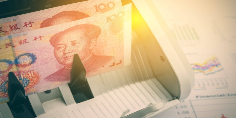 Renminbi: dinheiro chinês, com a foto de Mao Tsé Tung