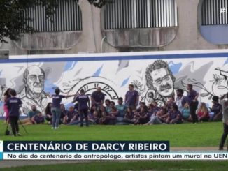 Uenf ganha painel em grafite que celebra centenário de Darcy Ribeiro, idealizador da universidade em Campos