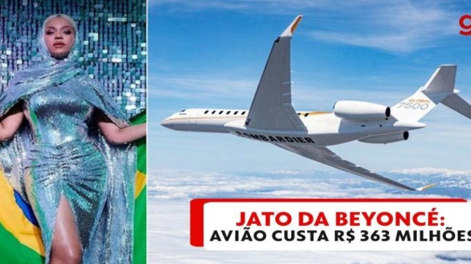 Beyoncé em avião de R$ 363 milhões: conheça modelo do maior jato executivo do mundo usado na viagem da cantora ao Brasil 