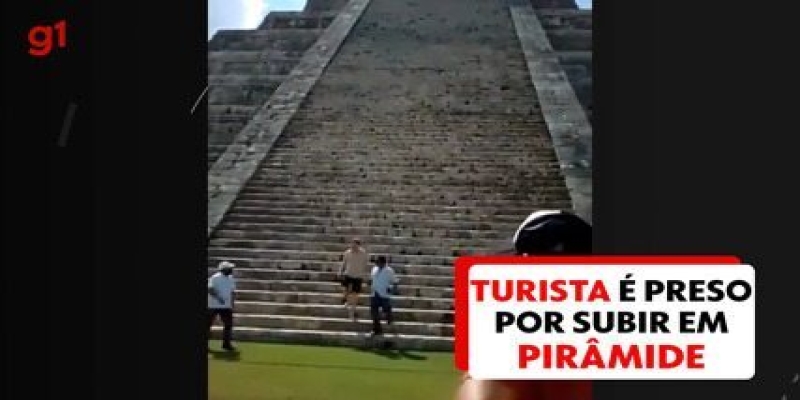 Turista sobe em pirâmide no México e é preso